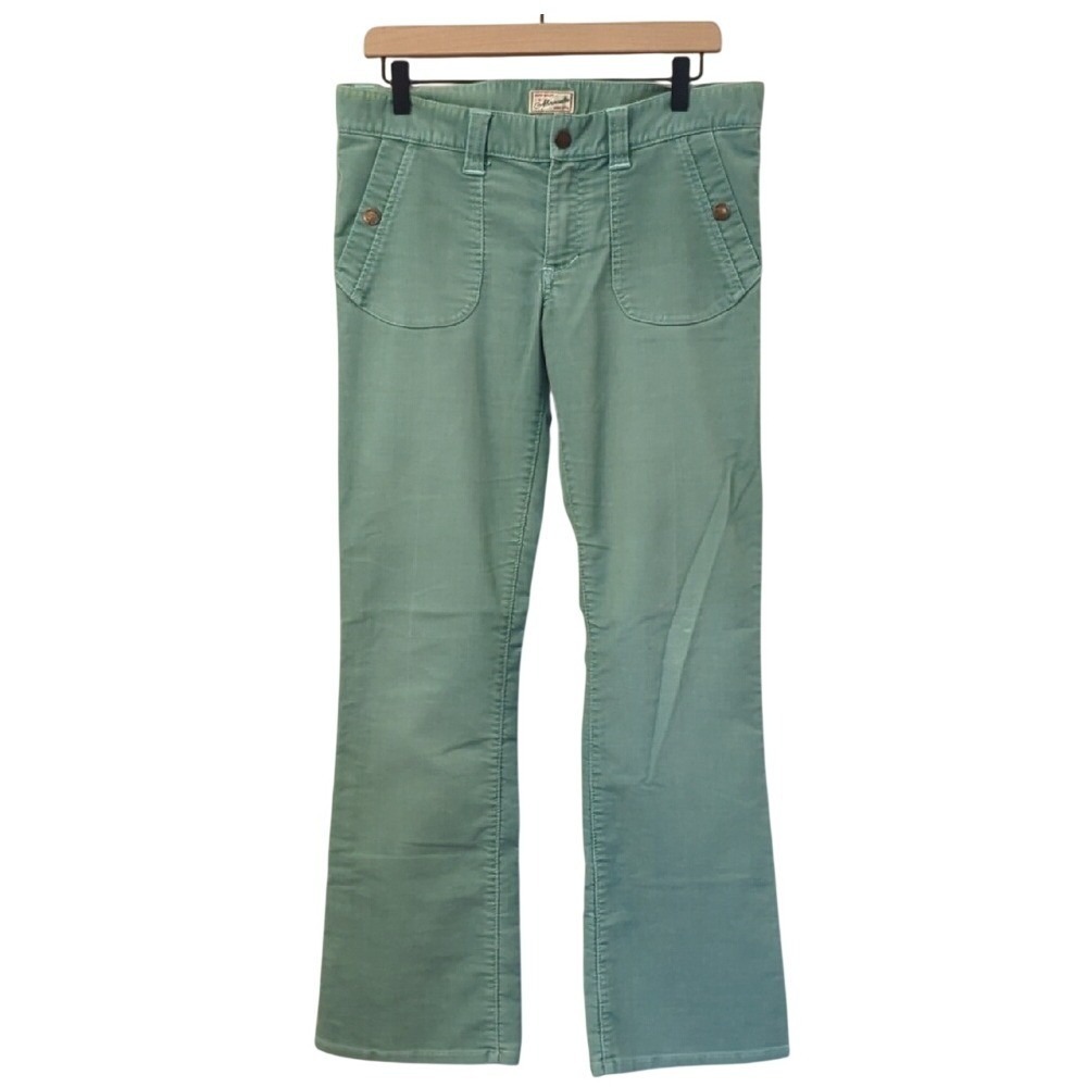 Abercrombie & Fitch Mint Green Corduroy Pants Vintage size 6 Stretch Flare